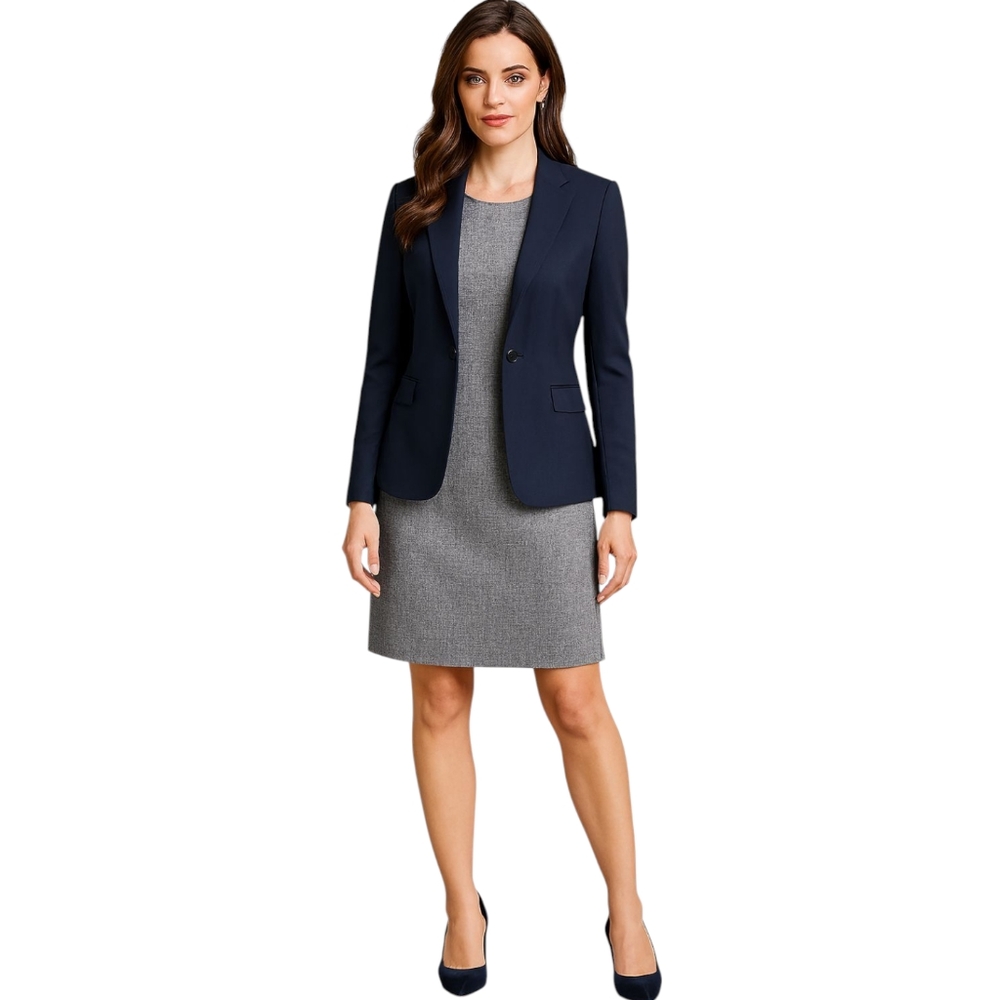 VTG Pendelton Wool Blend Blue Tweed Lined Sheath Dress Size 18P USA Career NWT